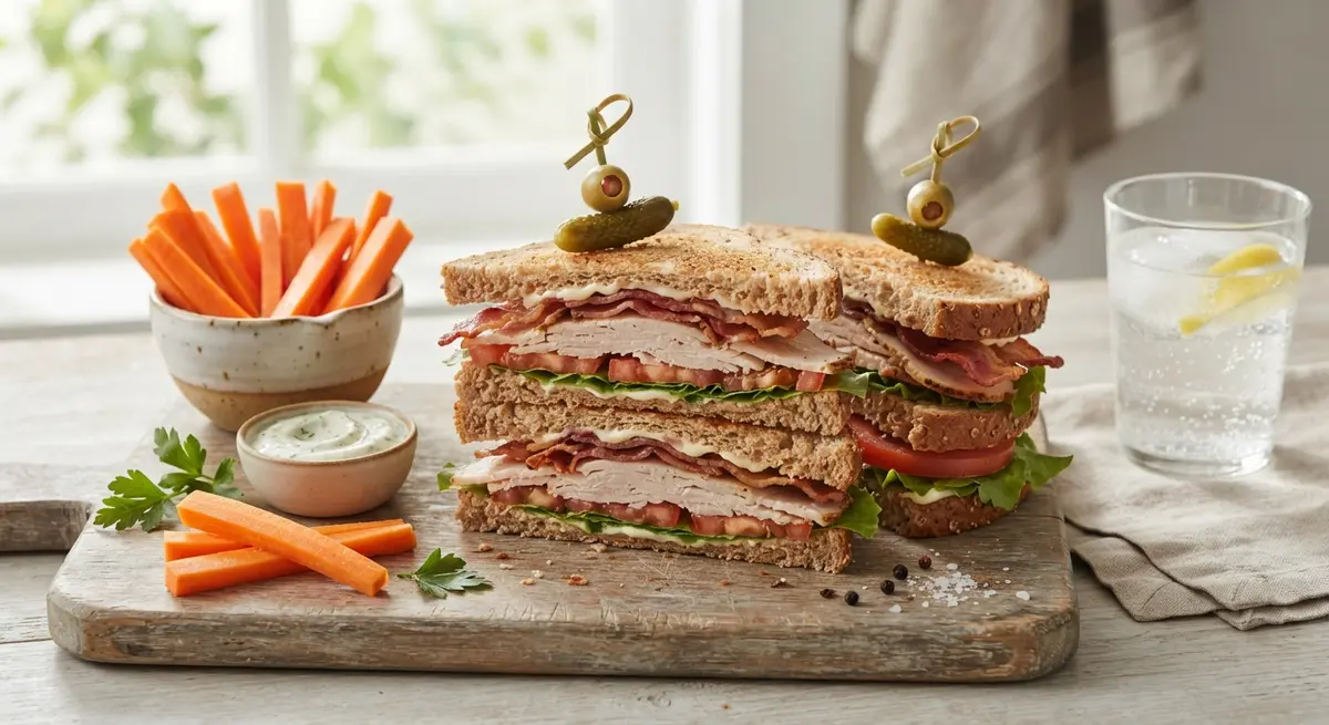 Turkey Club Sandwich + Carrot Sticks Lunchbox